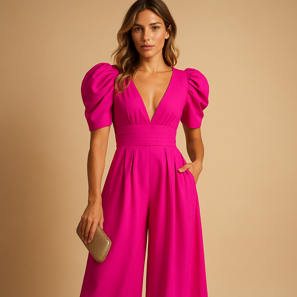 Tuta lunga elegante da donna con vestibilità aderente e design fluido, ideale per eventi formali, gala e serate di classe.